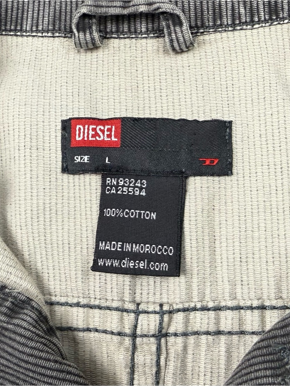 Vtg Y2K Diesel Womens Corduroy Vest Sz Large Slim Fit Grey Grunge Button Up B9 - Picture 3 of 9